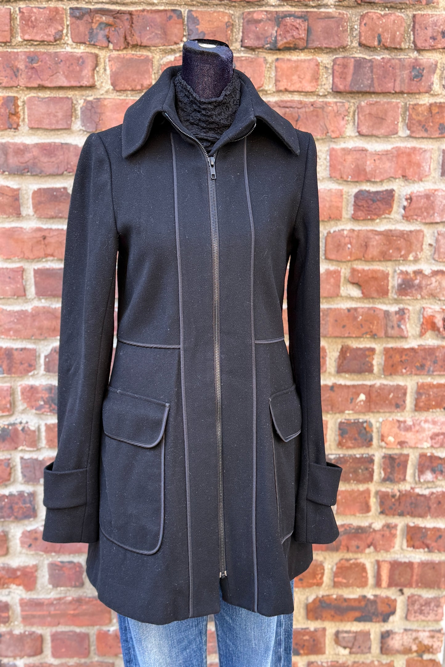 THEORY Woolen Zipped Coat / XS