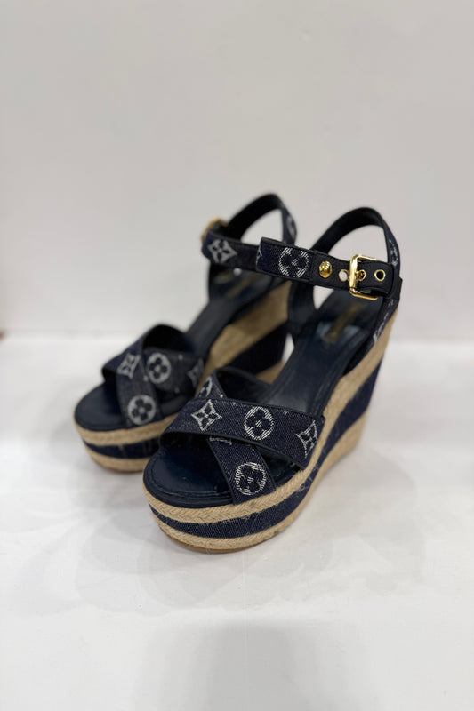 LOUIS VUITTON New in Box Formentera Wedges / US8-UE38.5