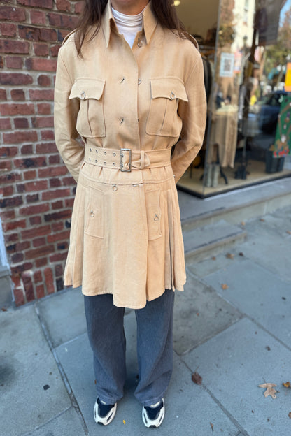 JEAN PAUL GAULTIER  Linen Trench Coat with Belt / S