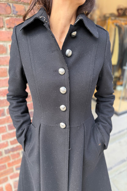 BURBERRY Wool Coat with Silver Buttons / M-U8