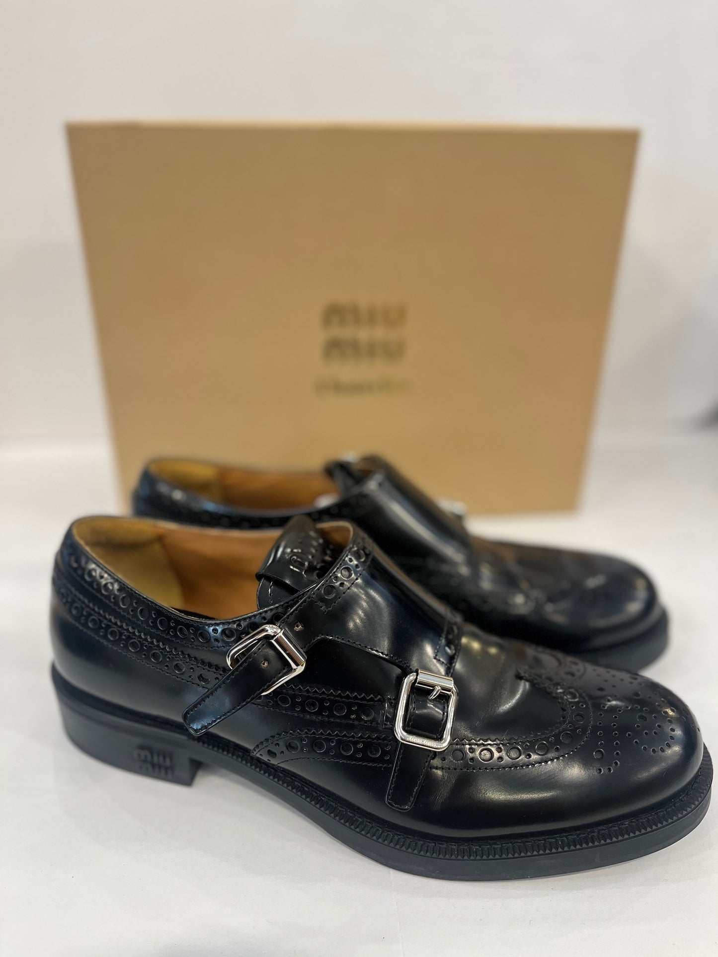 MIU MIU & CHURCH Leather Brogue Shoes / US9.5-EU40.5