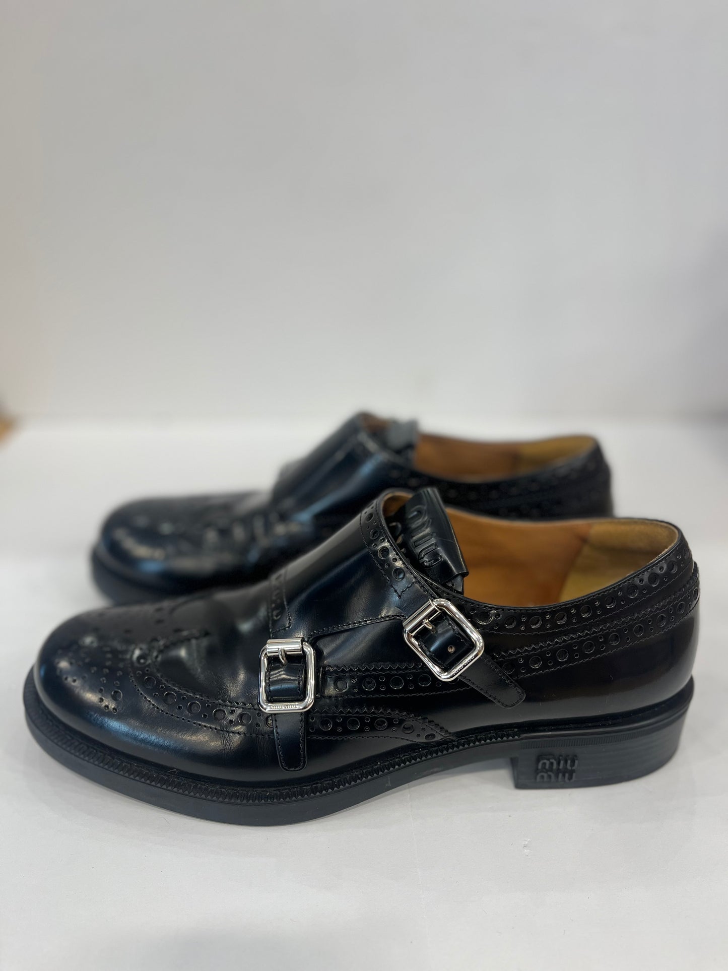 MIU MIU & CHURCH Leather Brogue Shoes / US9.5-EU40.5