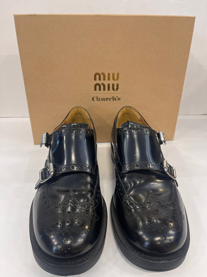 MIU MIU & CHURCH Leather Brogue Shoes / US9.5-EU40.5