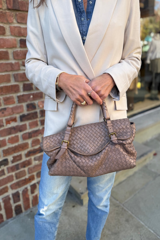 BOTTEGA VENETA Intrecciato Leather Montaigne Satchel