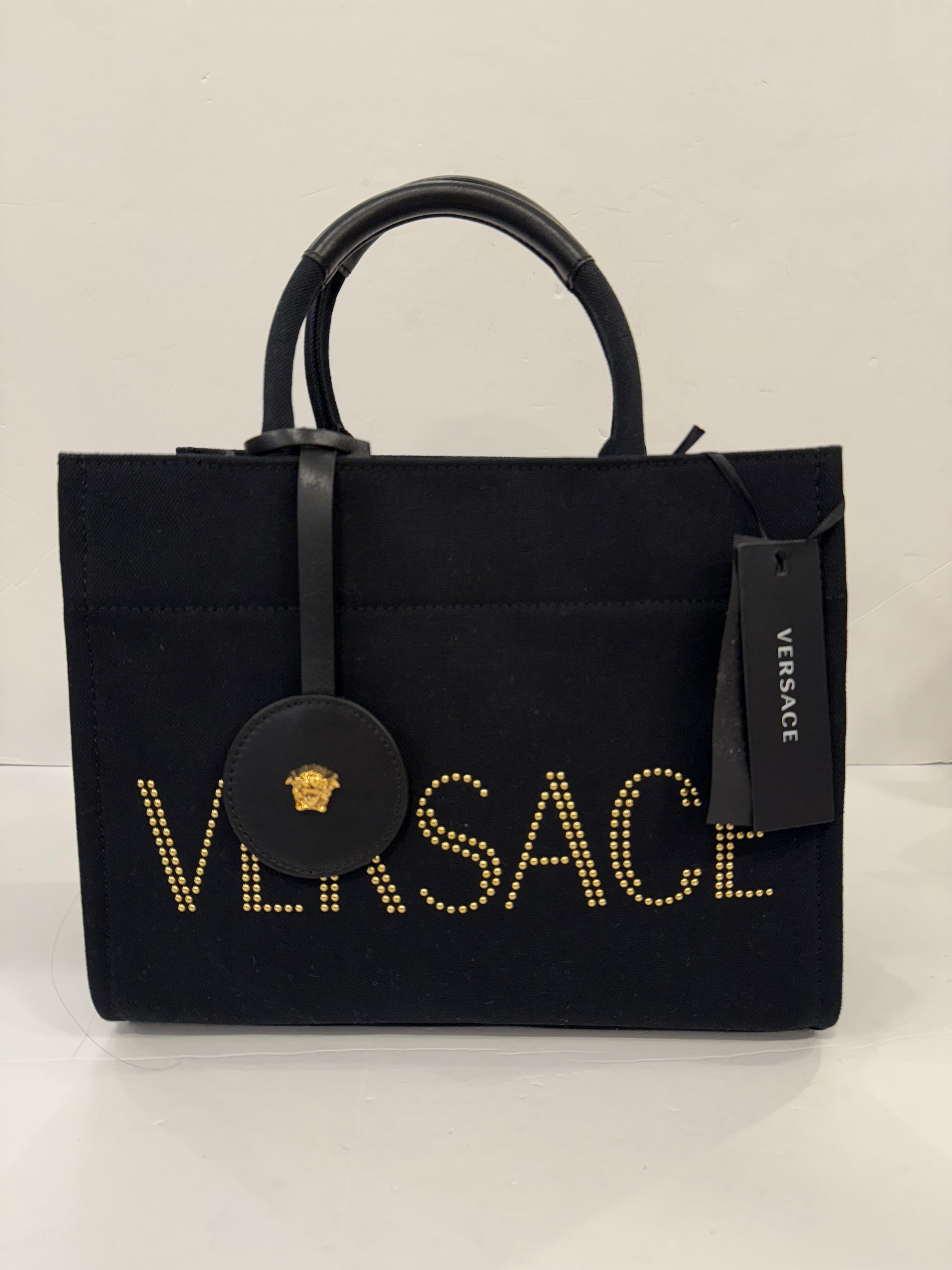 VERSACE NWT Canvas La Medusa Tote with Gold Logo – Second VERSACE NWT Canvas La Medusa Tote with Gold Logo – Second