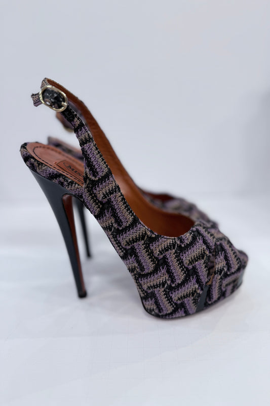 MISSONI High Heels Slingback Sandals / US7-EU37.5