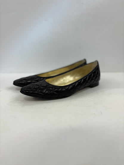 MANOLO BLAHNIK Leather Quilted Flats / US6-EU36.5