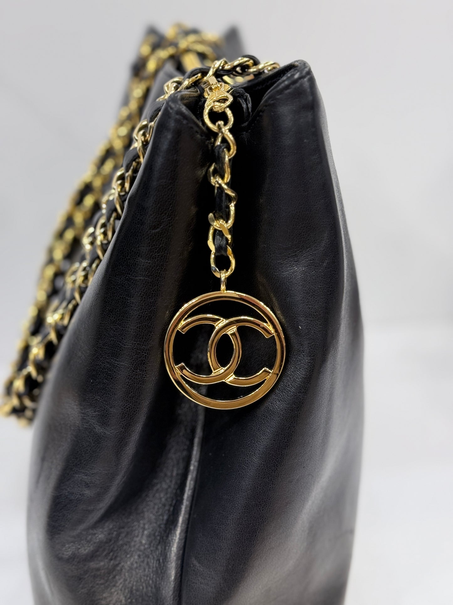 CHANEL Vintage CC Timeless Lambskin Leather Tote Bag