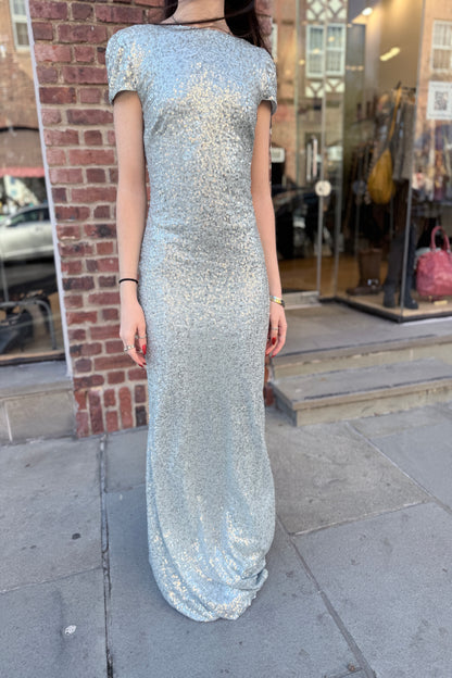 BADGLEY MISCHKA Long Sequins Gown / S-US2