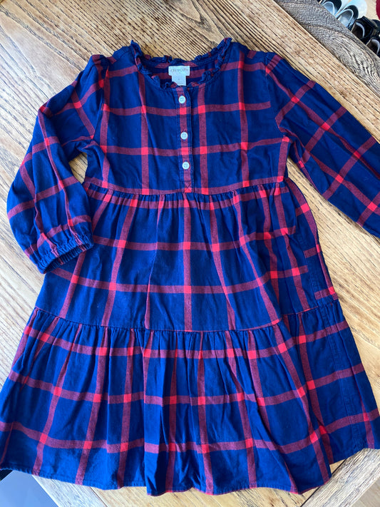 CREWCUTS ls checked dress/ 6Y