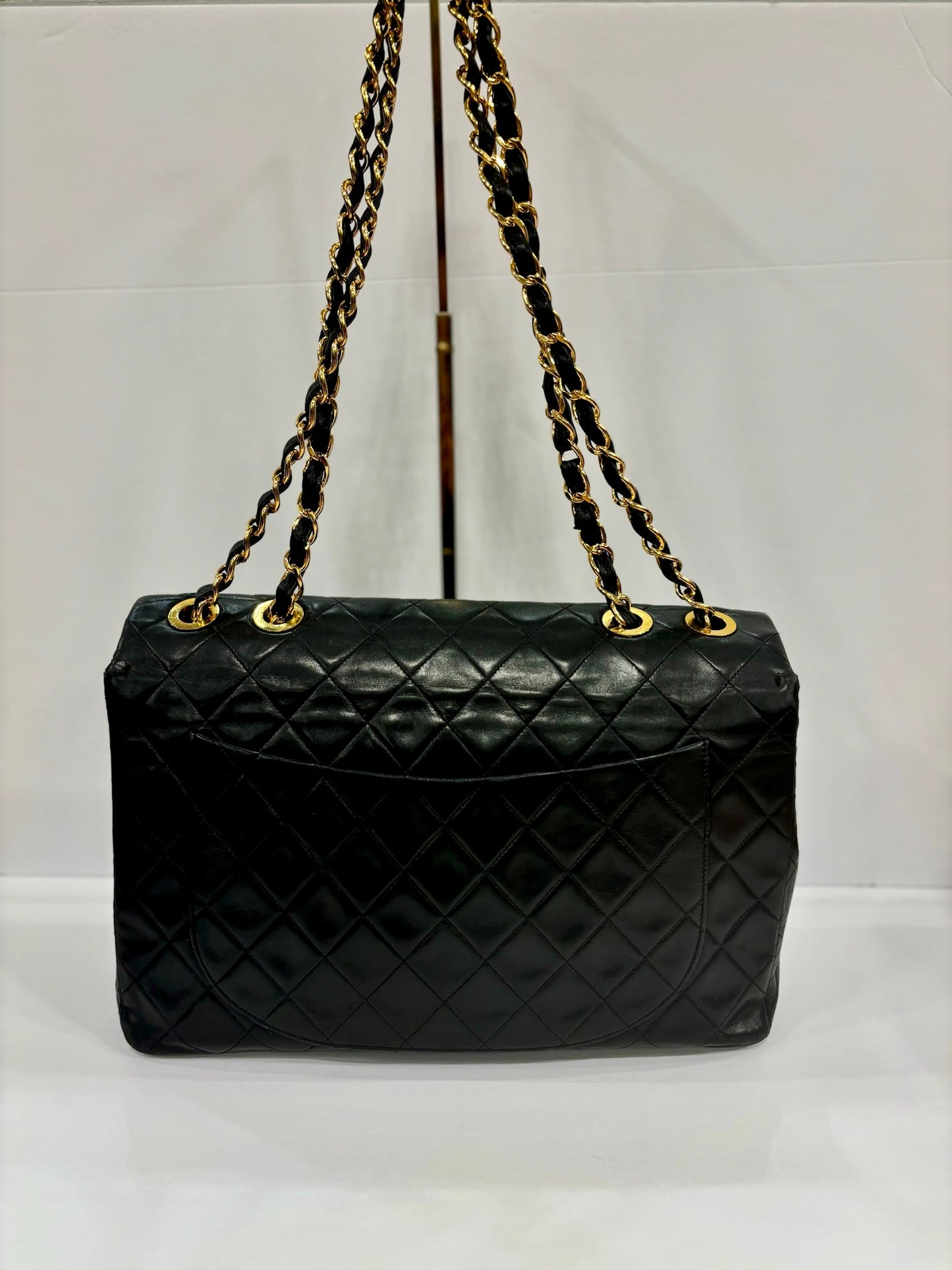 CHANEL Maxi Black Lambskin Shoulder Classic Flap Bag