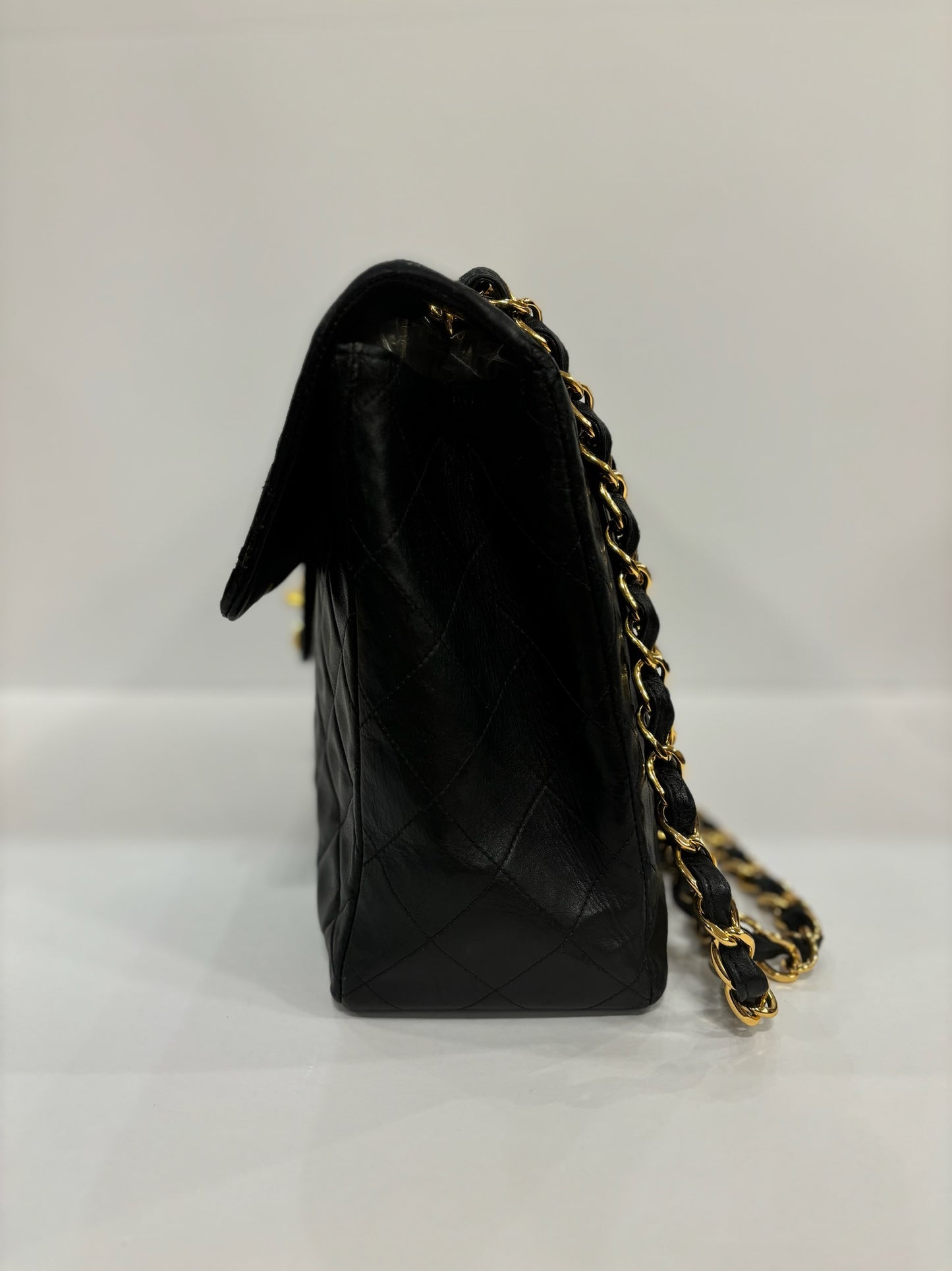 CHANEL Maxi Black Lambskin Shoulder Classic Flap Bag