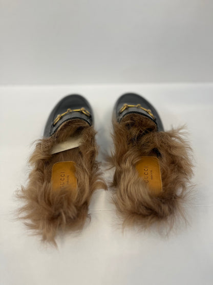 GUCCI Fur Princetown Loafers / US8.5-EU40