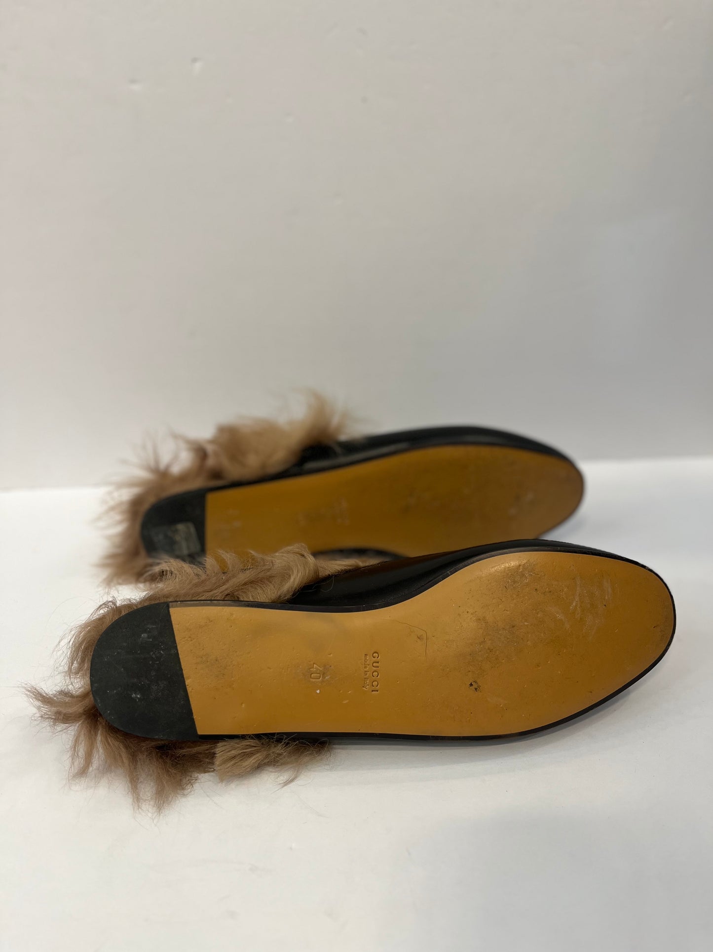 GUCCI Fur Princetown Loafers / US8.5-EU40