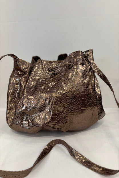 CARLOS FALCHI False Snake Drawstring Bag