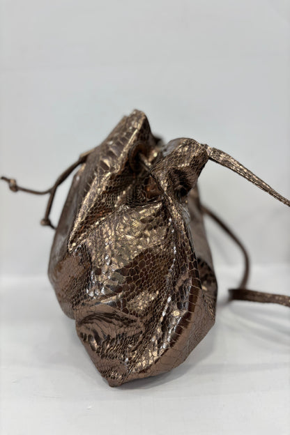 CARLOS FALCHI False Snake Drawstring Bag