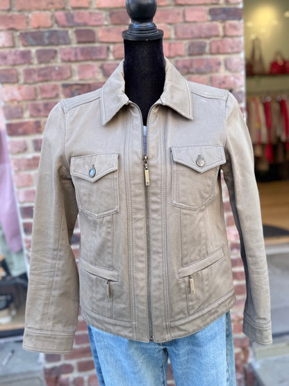 LOUS VUITTON  Canvas Zipped short Jacket / S-EU40