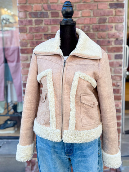 MOTHER Faux Shearling Pink Jacket / XS