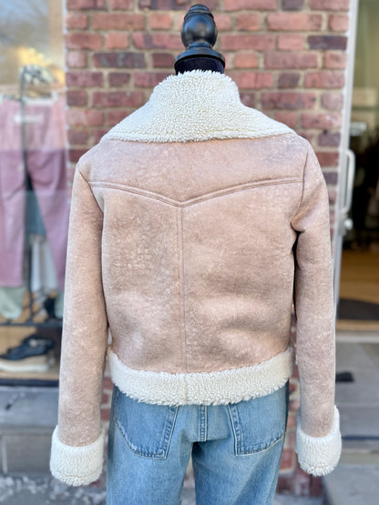 MOTHER Faux Shearling Pink Jacket / XS