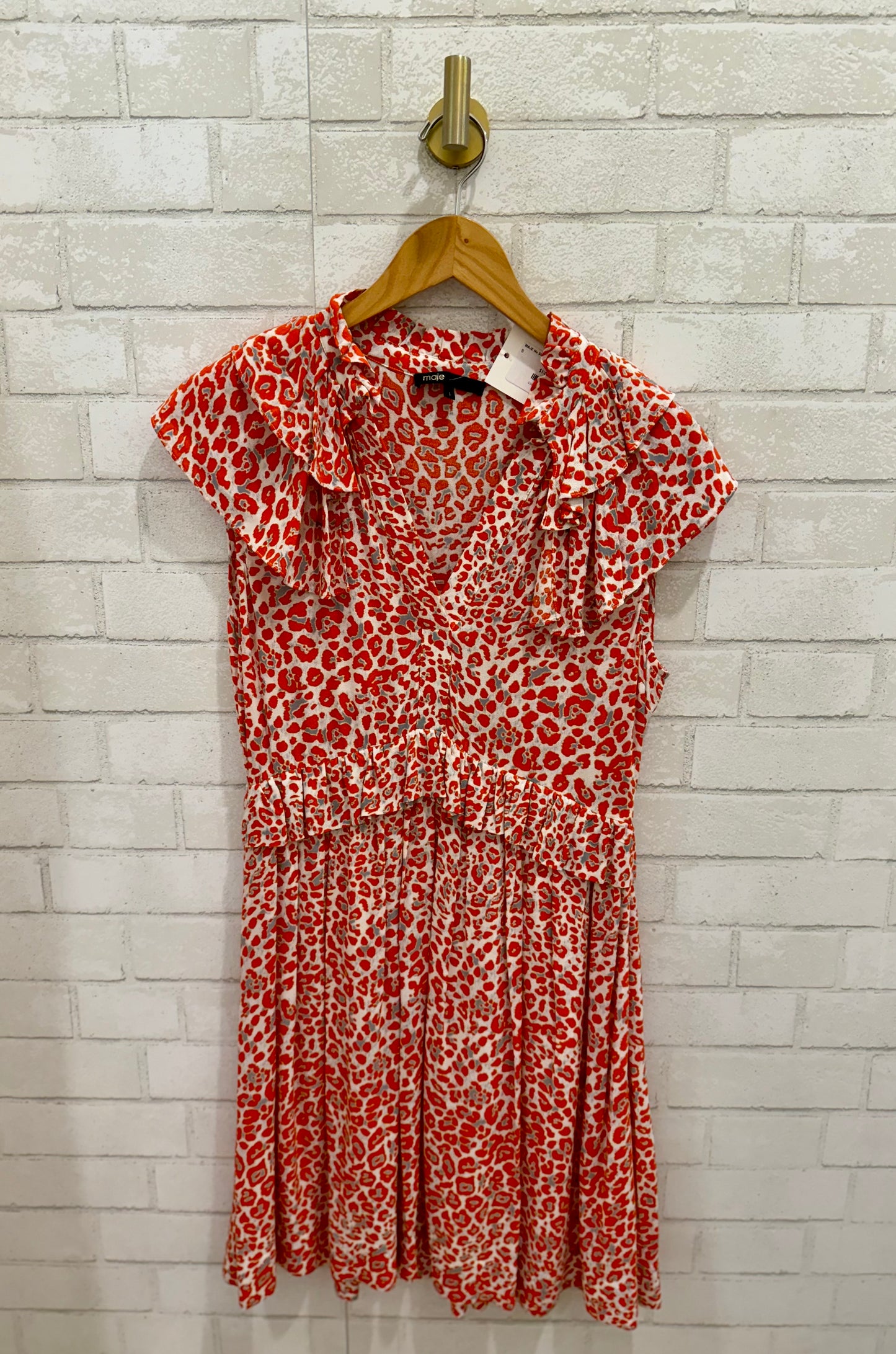 MAJE   No Sleeve  V Neck Midi Dress/US1