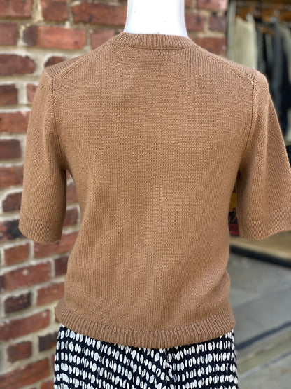 VINCE Wool Cashmere SS Brown Sweater / S