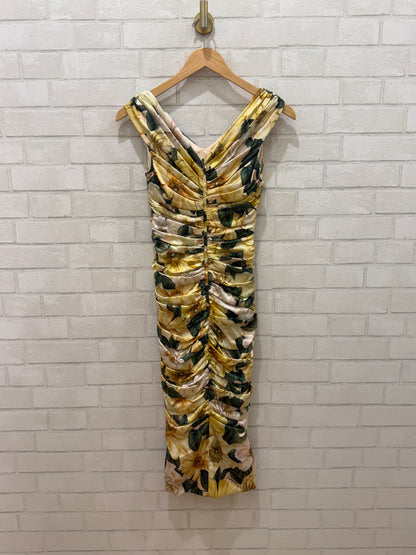 DOLCE & GABBANA No Sleeves  Draping Silk Midi Dress/XS