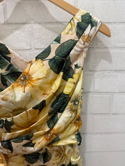 DOLCE & GABBANA No Sleeves  Draping Silk Midi Dress/XS