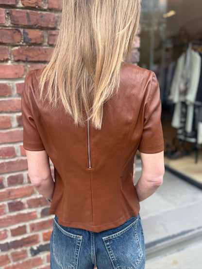 TWP Leather SS Top / S