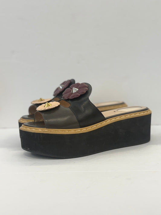 FENDI Floral Platform Sandals /8.5