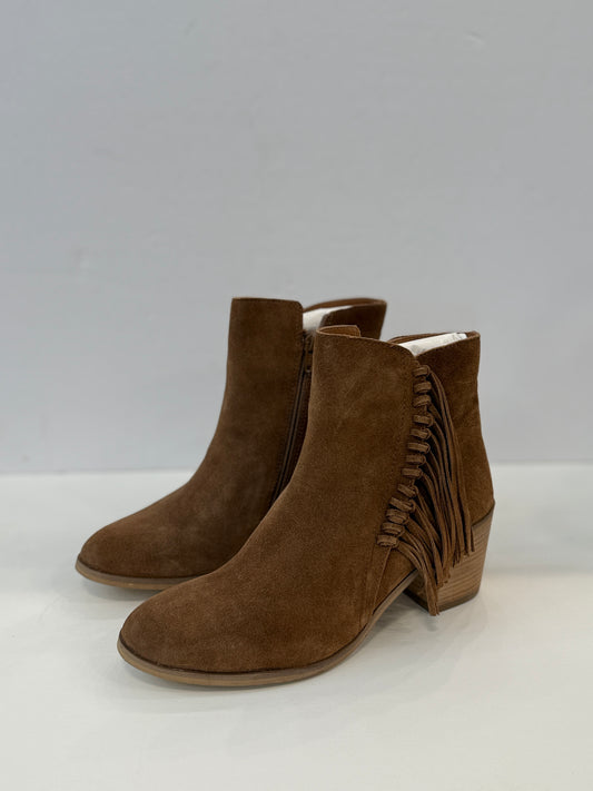 KENNETH COLE REACTION Fringe NWT Suede Western Ankle Boots/US9-EU40