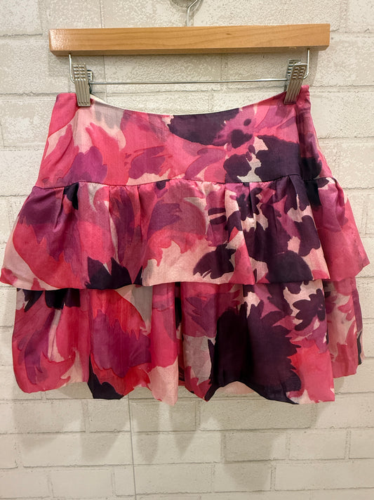 TARA JARMON Silk Skirt Flowers EU-S