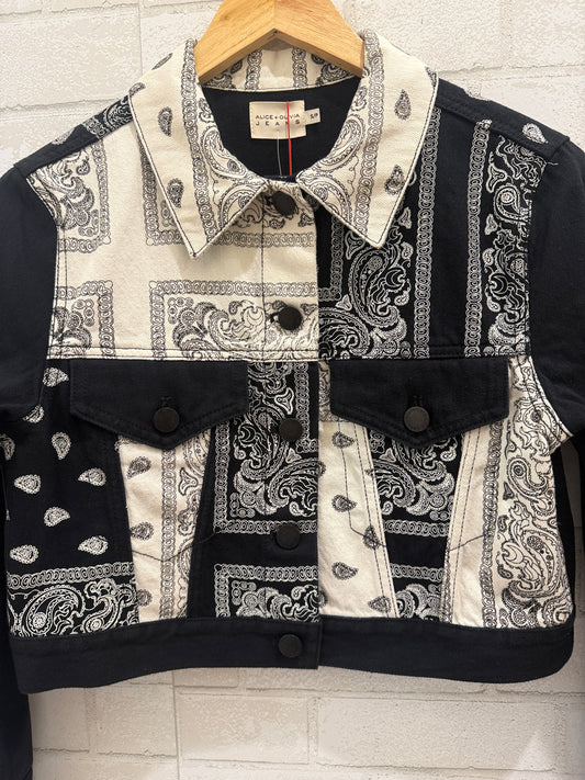 ALICE+ OLIVIA NWT Cropped Denim Jacket/S