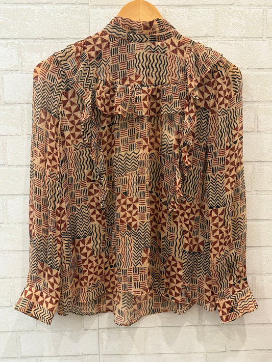 BA&SH Sheer Ruffle Blouse / XS-0