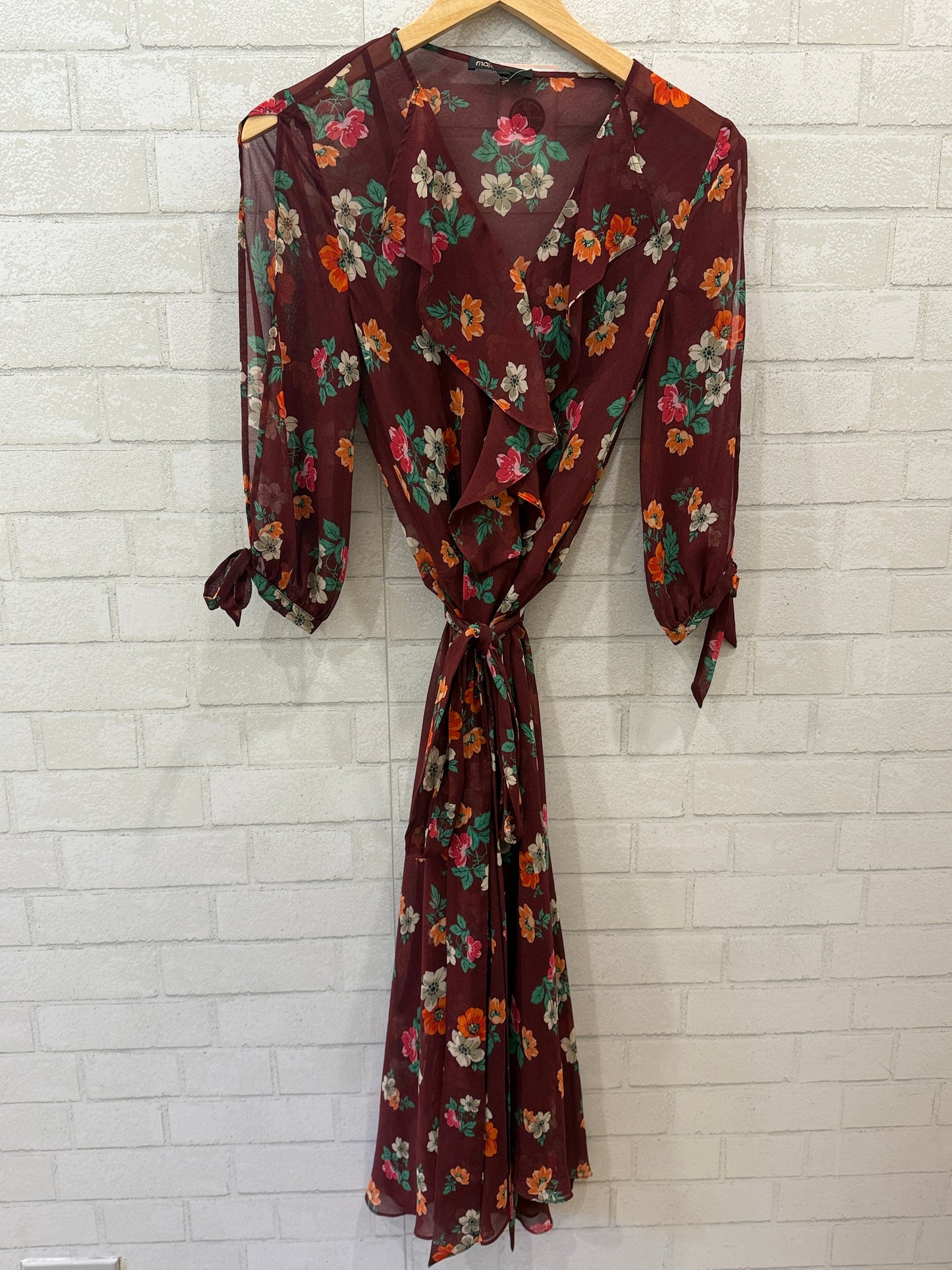 MAJE Floral Belted Wrap Dress / S-1