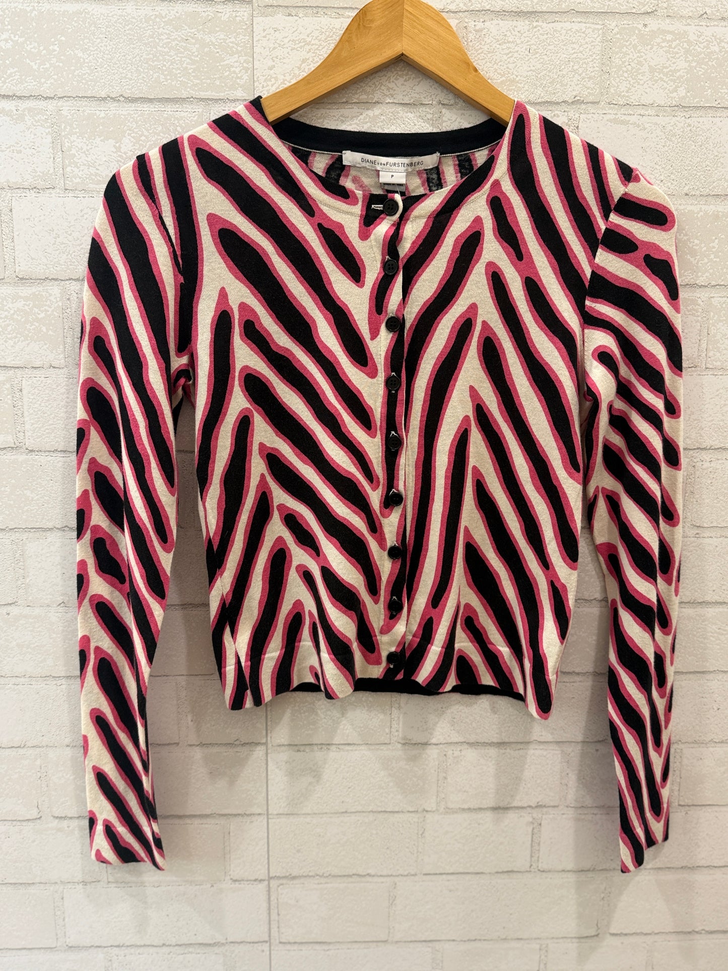 DVF LS Buttoned Silk Blend Cardigan / XS