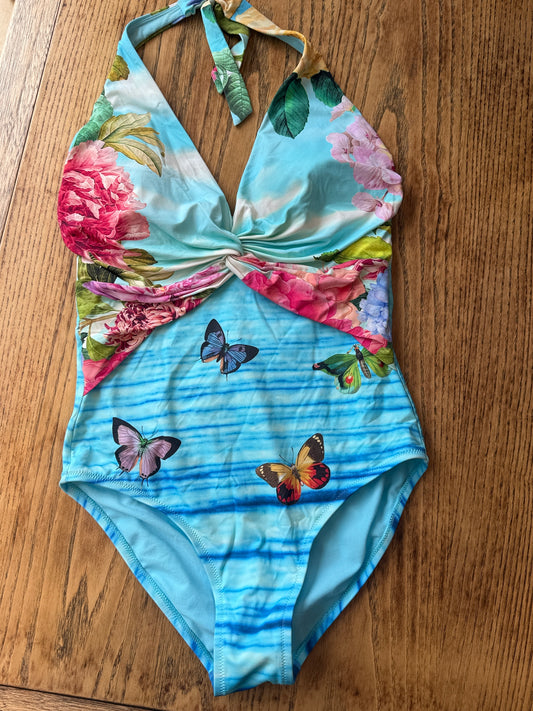 JOHNNY WAS Multicolored Twist One Piece Bathing Suit / S