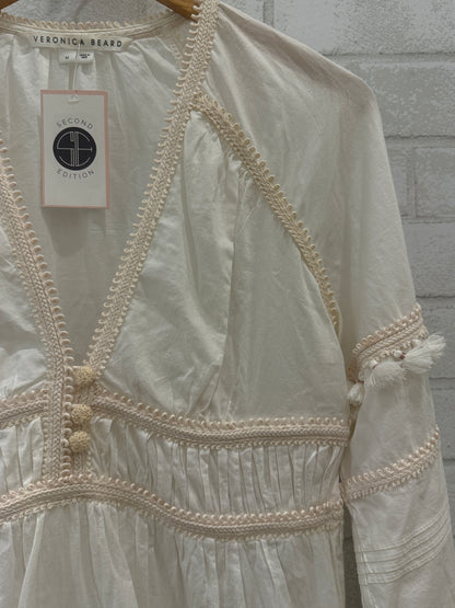 VERONICA BEARD  LS Midi V Dress with Buttons/M