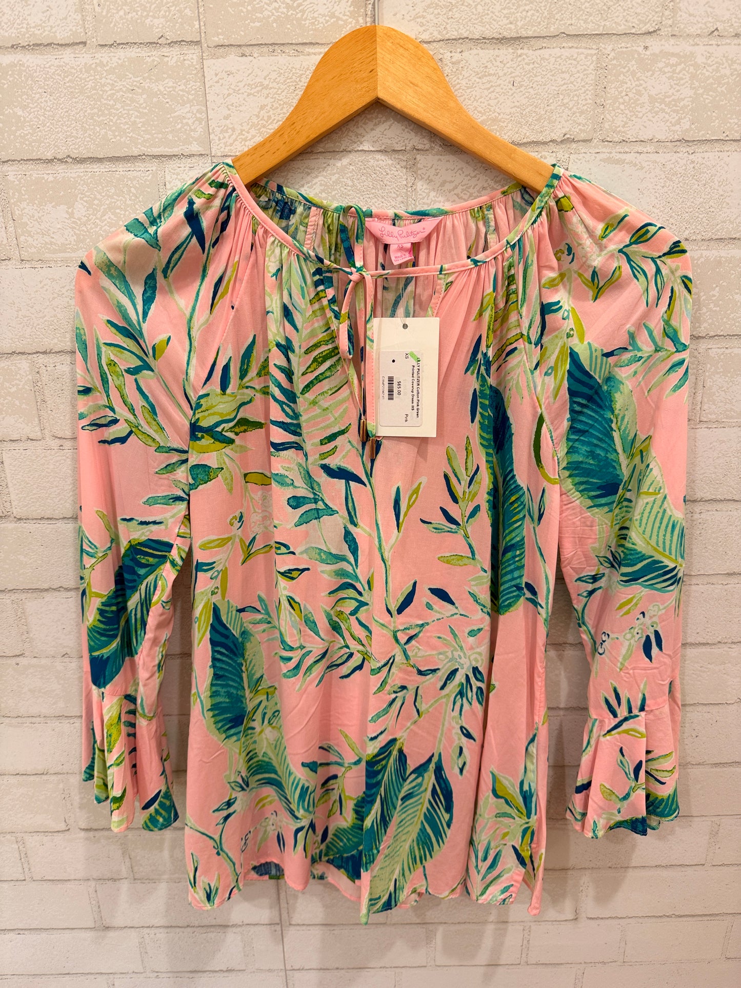 LILLY PULITZER Cotton Pink Green Printed Coverup Dress /XS