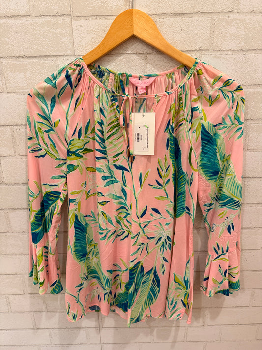 LILLY PULITZER Cotton Pink Green Printed Coverup Dress /XS