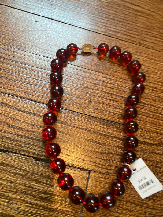 NO BRAND Glass Red Beads Necklace