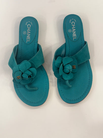 CHANEL Suede Flat Sandals / US7.5- EU38