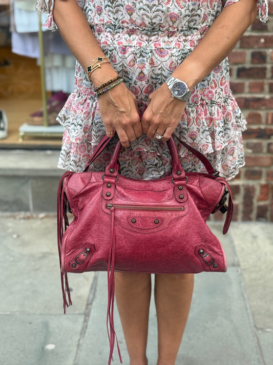BALENCIAGA City Handbag Pink w. Mirror