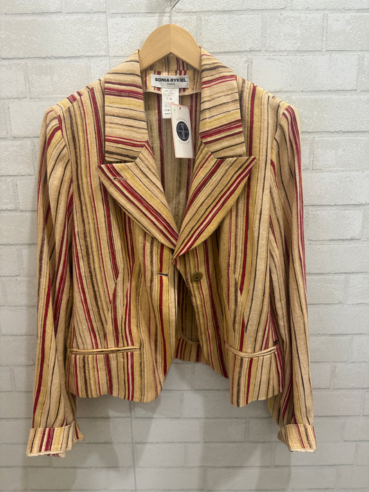 SONYA RYKIEL Striped Linen Blazer / XL-EU46