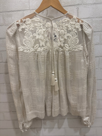 VERONICA BEARD LS Embroided Shiny Blouse/ US2
