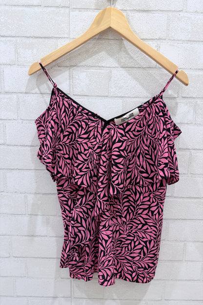 DVF Cold Shoulder  Silk Flare Top  /US P