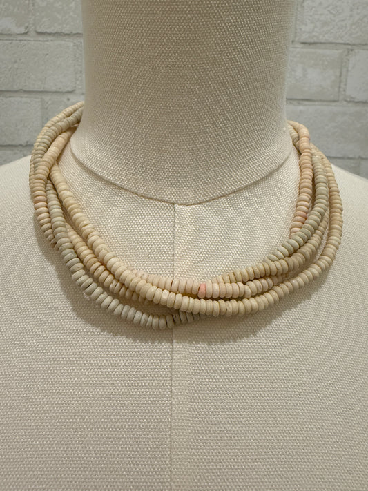 Short beaded 4 layer necklace