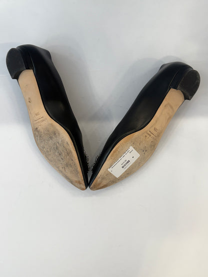 MANOLO BLAHNIK Black Pump With  Rhinestone Jewels / US9-EU39.5