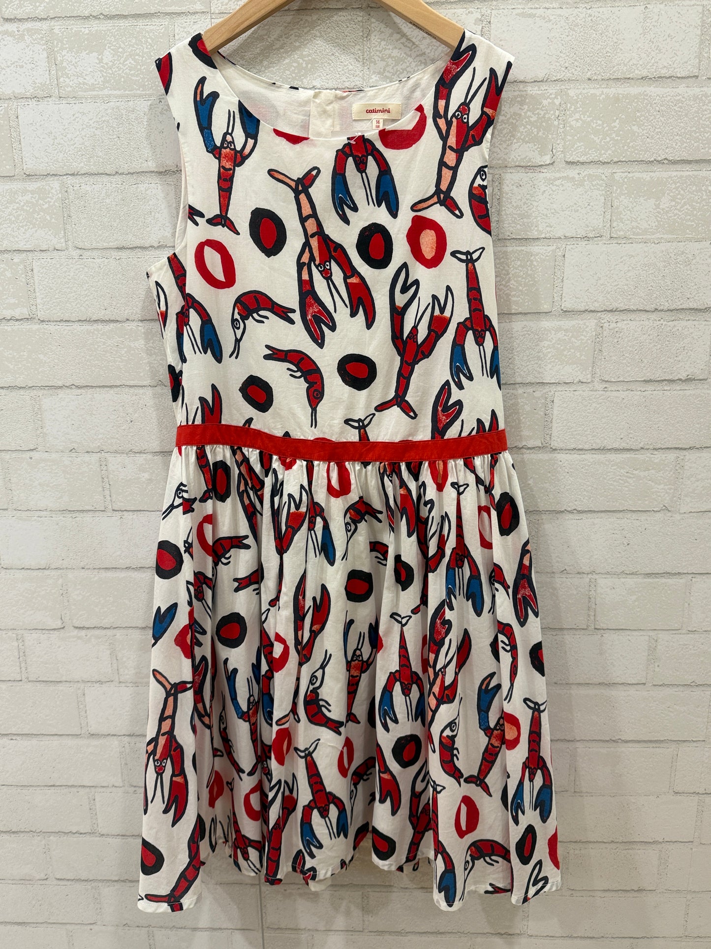 CATIMINI Lobster printed Voile Dress 14Y