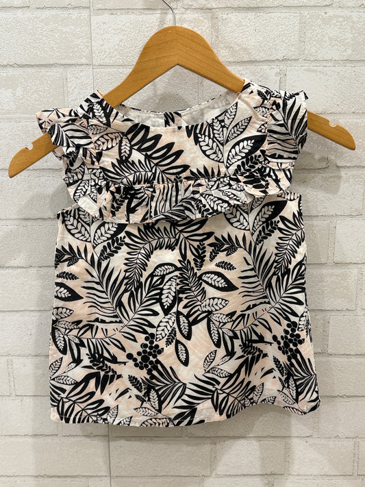JANIE & JACK NWT Black and White Printed Sleevless Top / 7Y