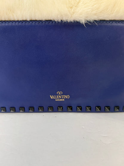VALENTINO Rockstud Mink & leather Clutch
